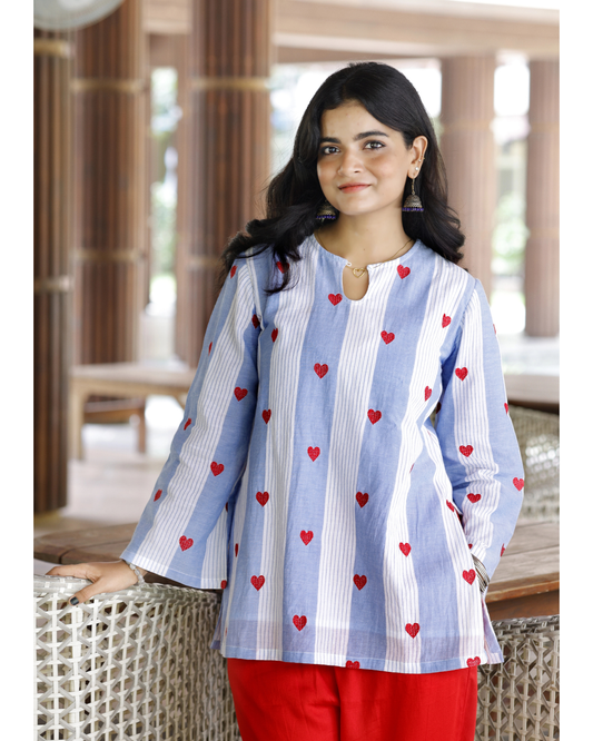 Ira Co-Ord Set – 100% Cotton Yarn-Dyed Stripes
