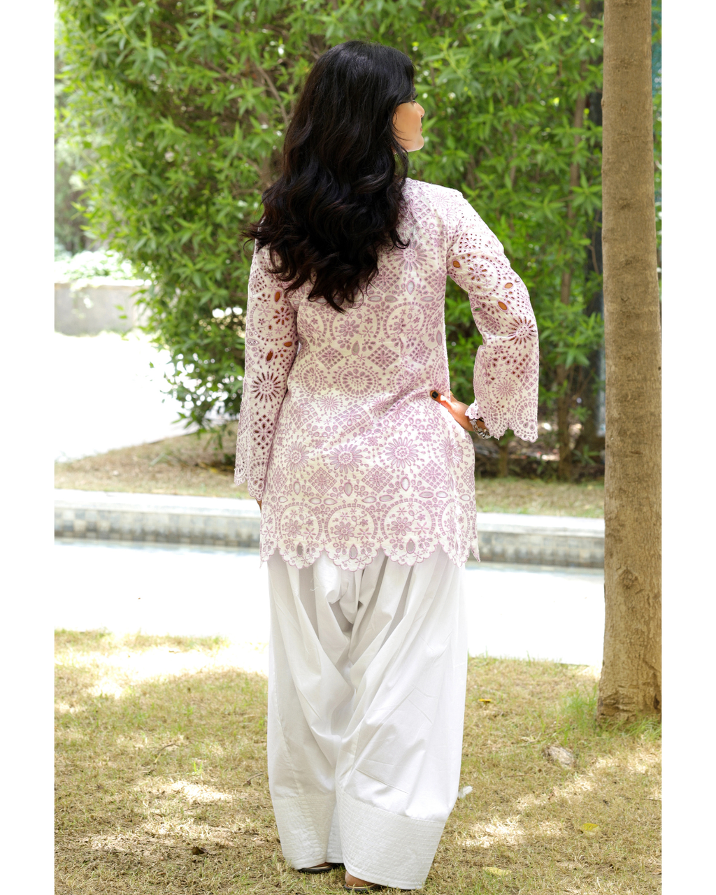 Dhara Co-Ord Set – 100% Cotton Schiffli Elegance