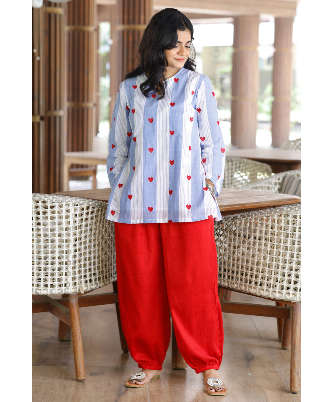 Ira Co-Ord Set – 100% Cotton Yarn-Dyed Stripes