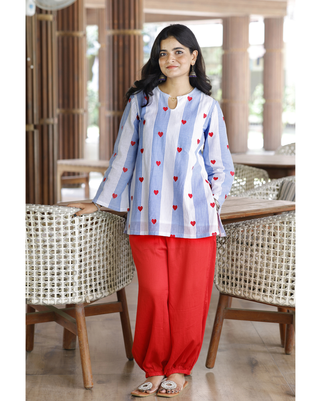 Ira Co-Ord Set – 100% Cotton Yarn-Dyed Stripes