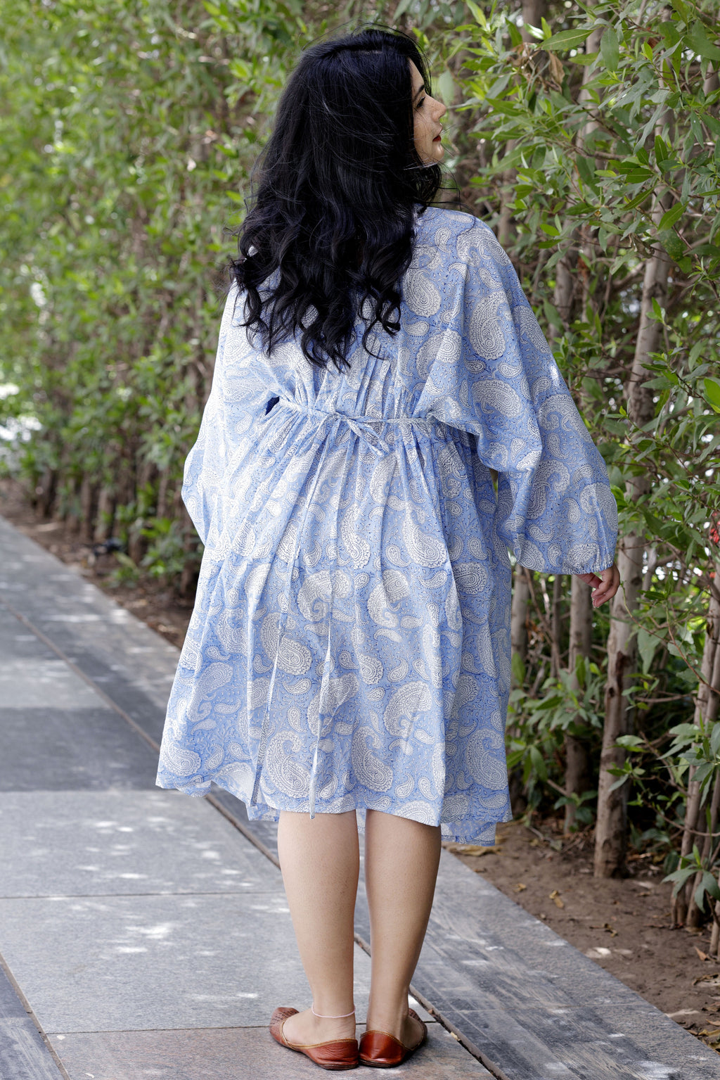 Chandni- Hand block print Dress- Blue