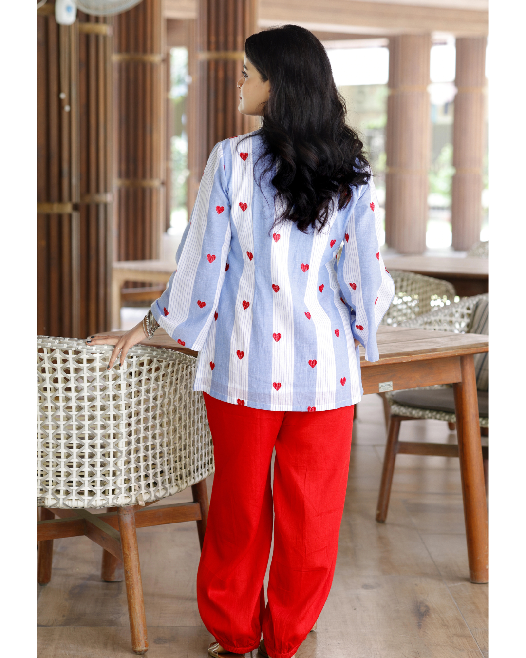 Ira Co-Ord Set – 100% Cotton Yarn-Dyed Stripes