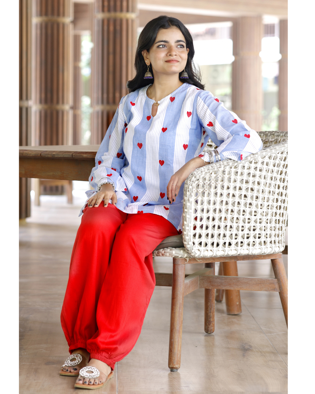 Ira Co-Ord Set – 100% Cotton Yarn-Dyed Stripes
