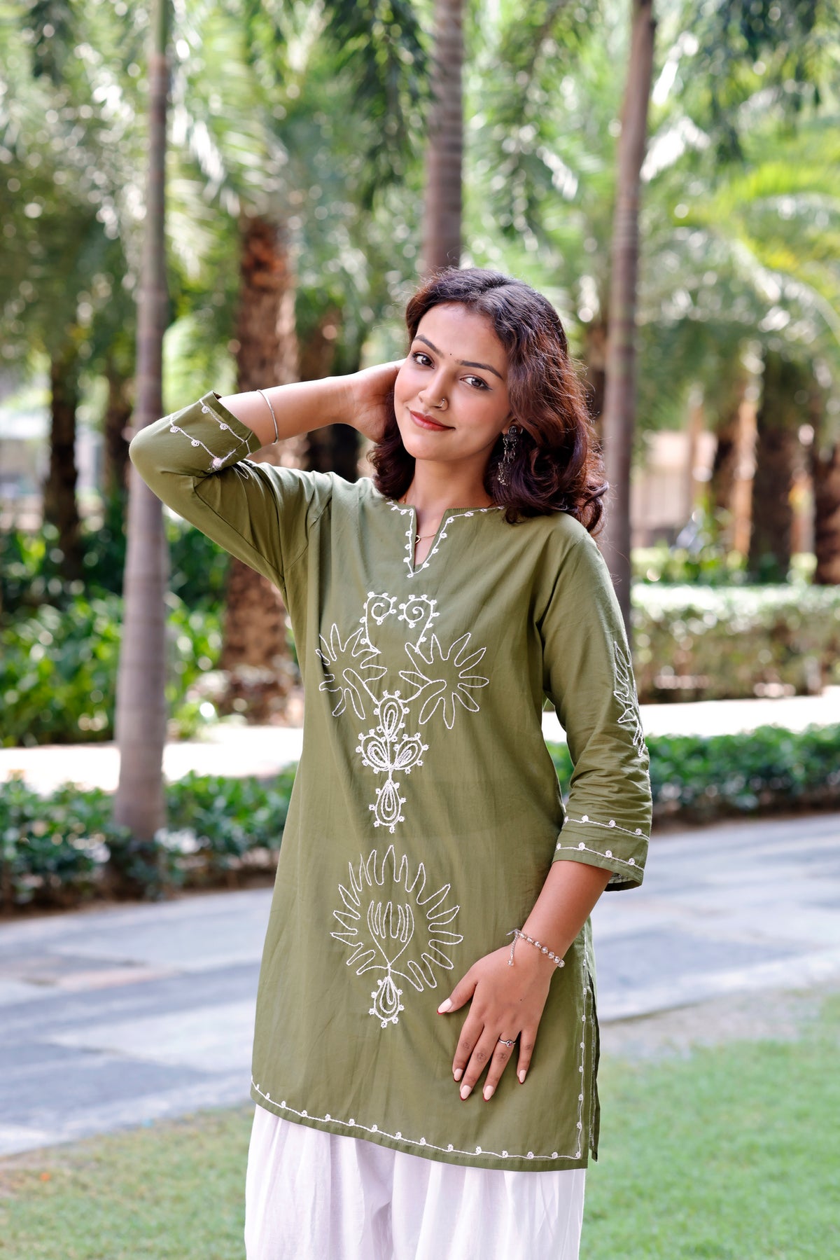 Olive Green Saavi Farshi Set