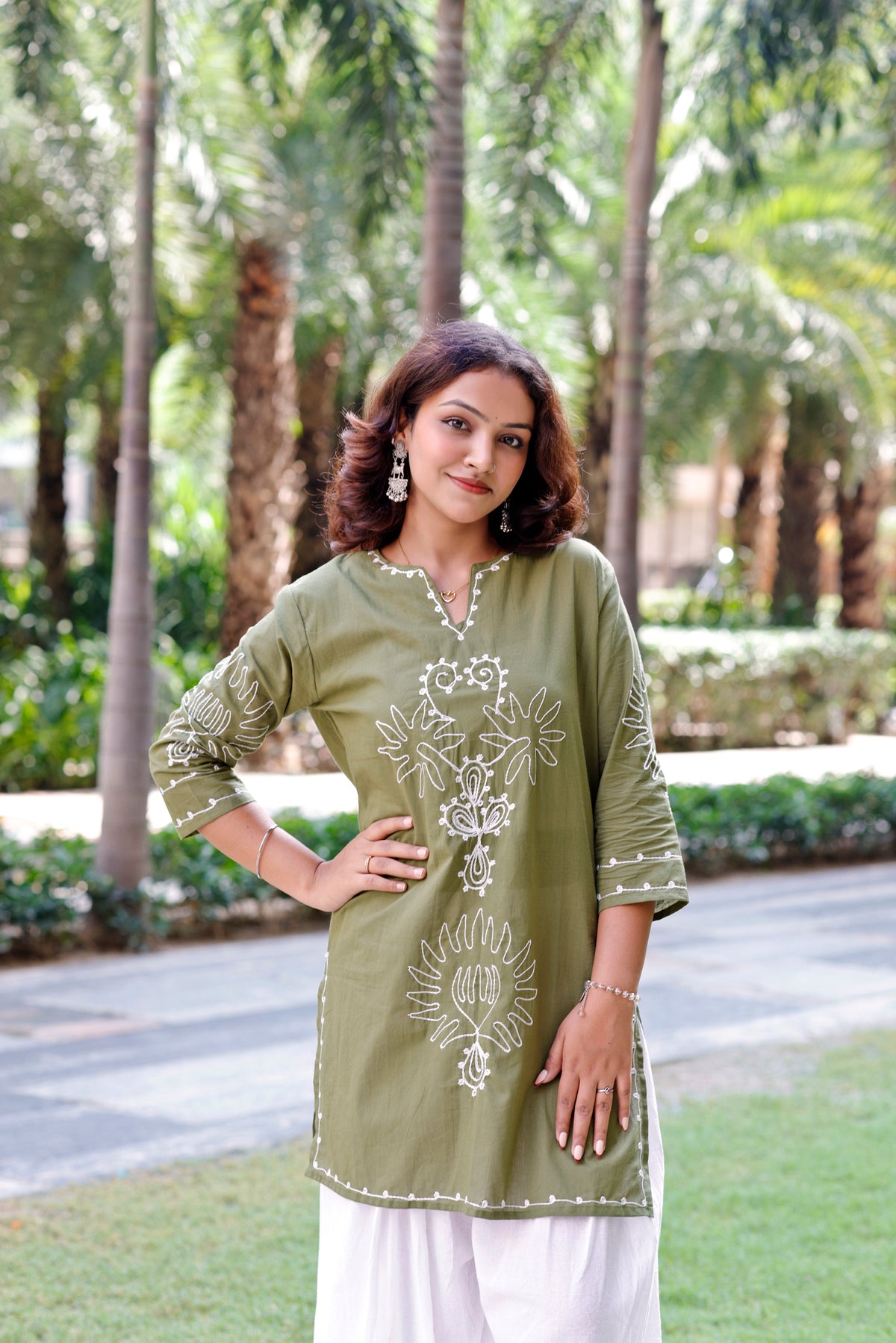 Olive Green Saavi Farshi Set