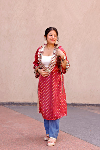 Maroon Rangili Kurti