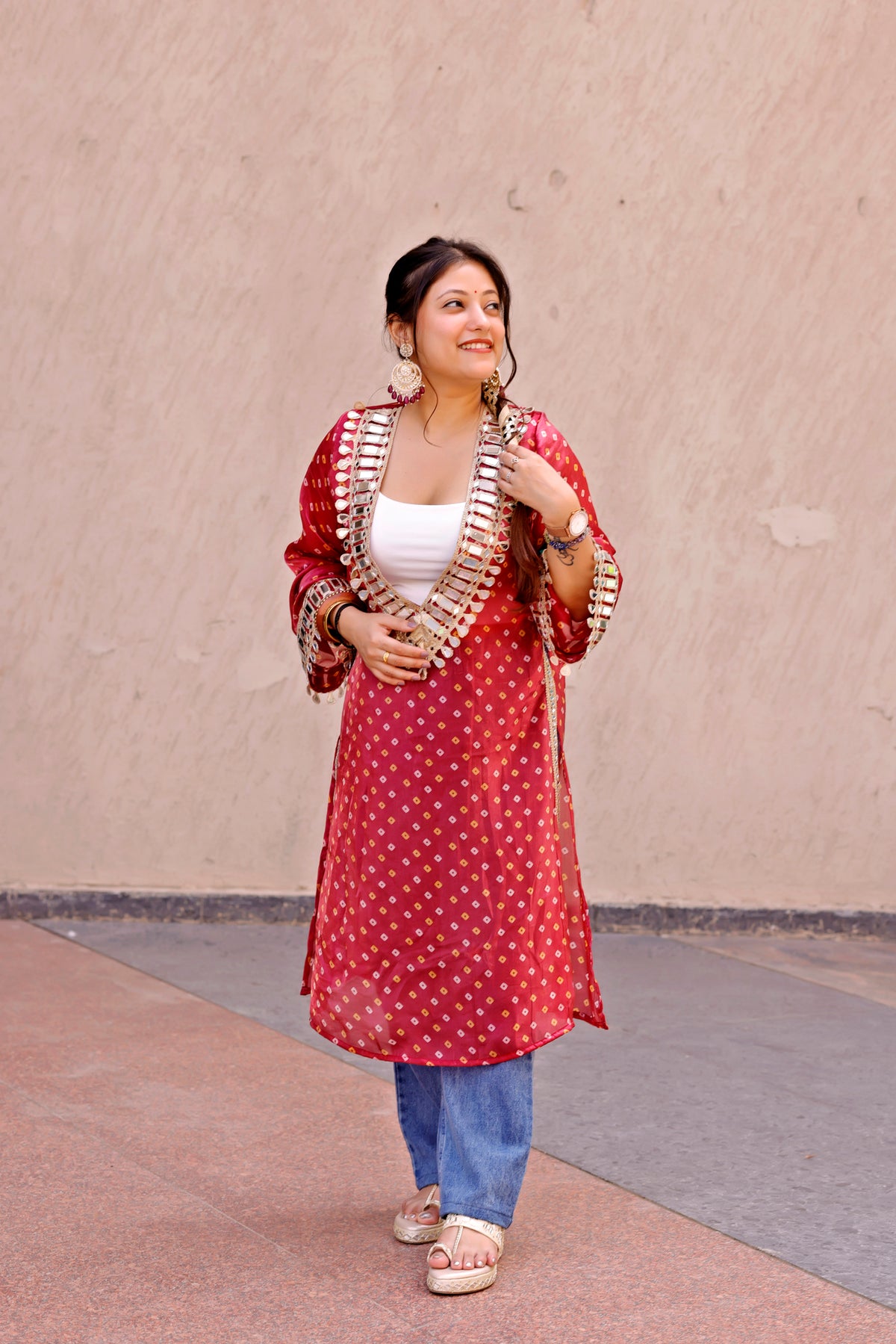 Maroon Rangili Kurti