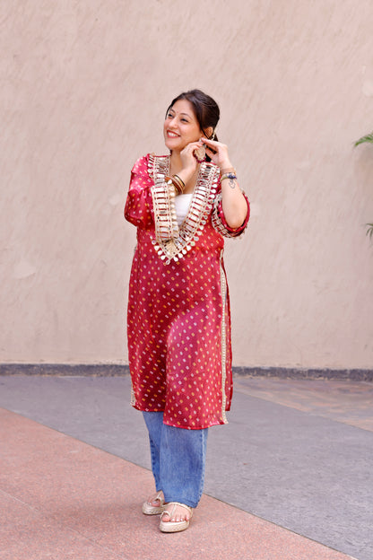 Maroon Rangili Kurti