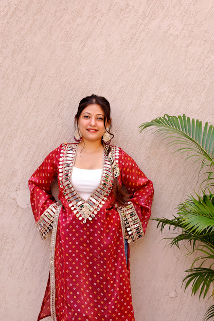 Maroon Rangili Kurti