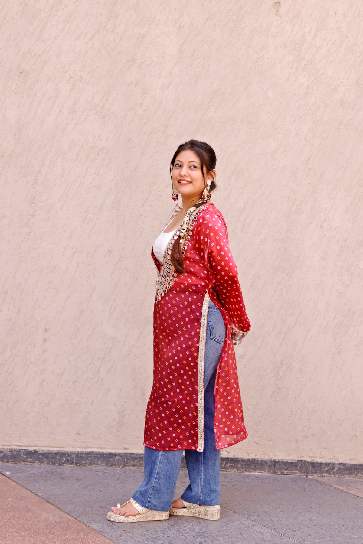 Maroon Rangili Kurti