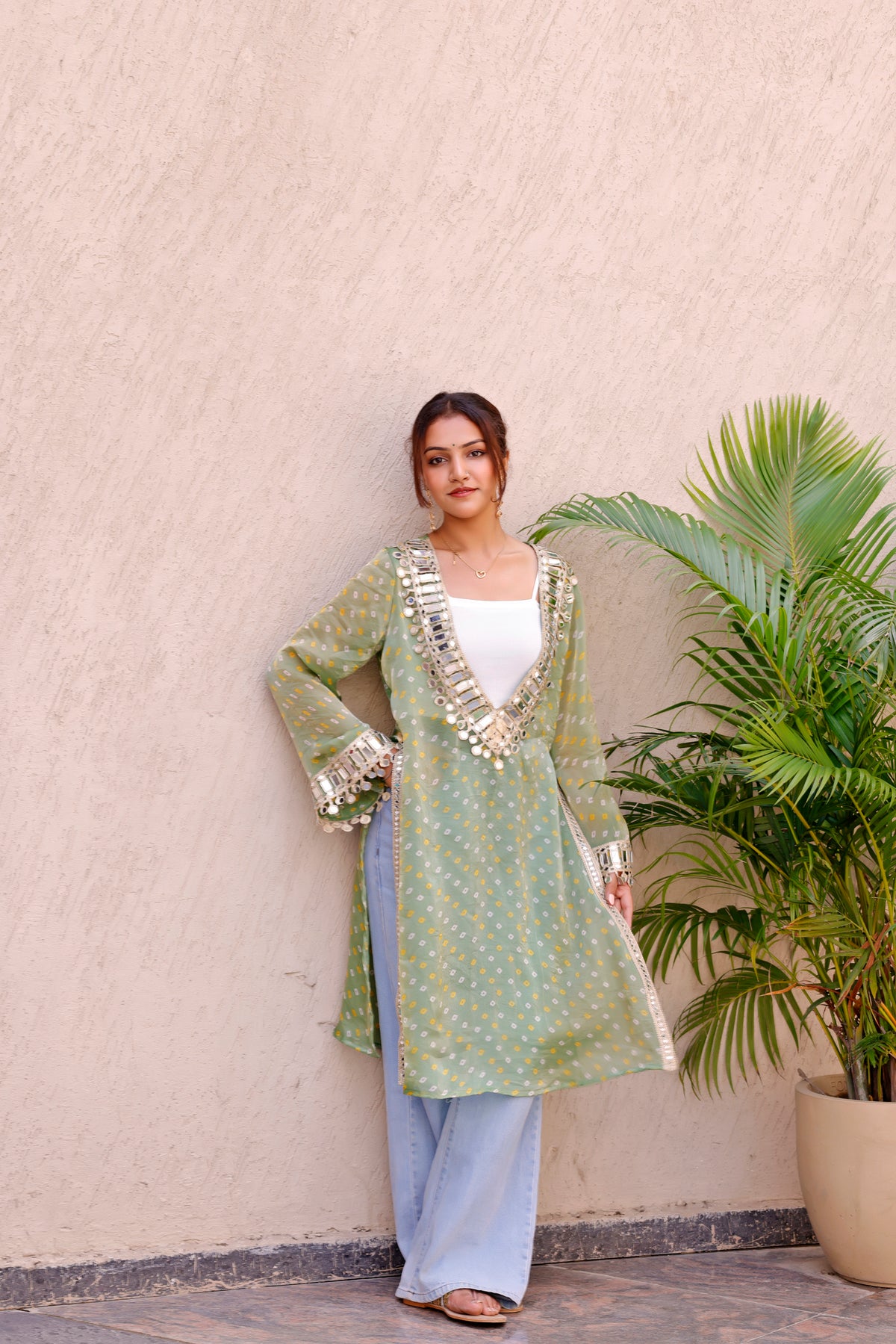 Green Rangili Kurti