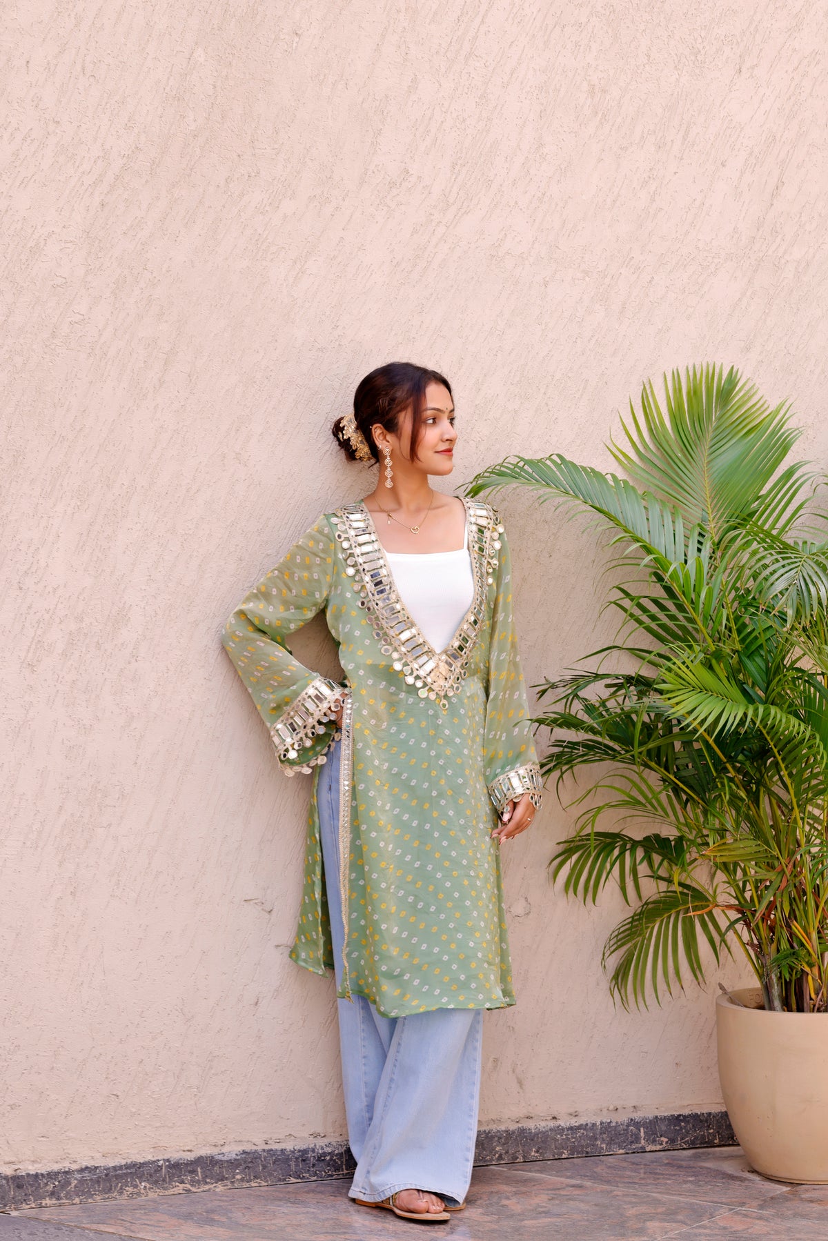 Green Rangili Kurti