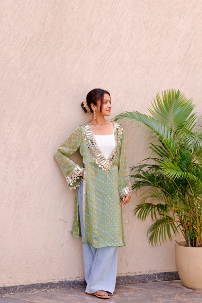 Green Rangili Kurti