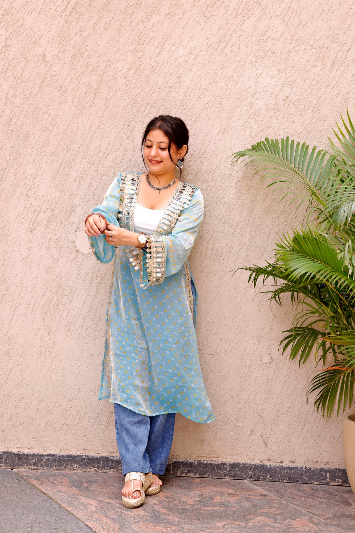 Skyblue Rangili Kurti