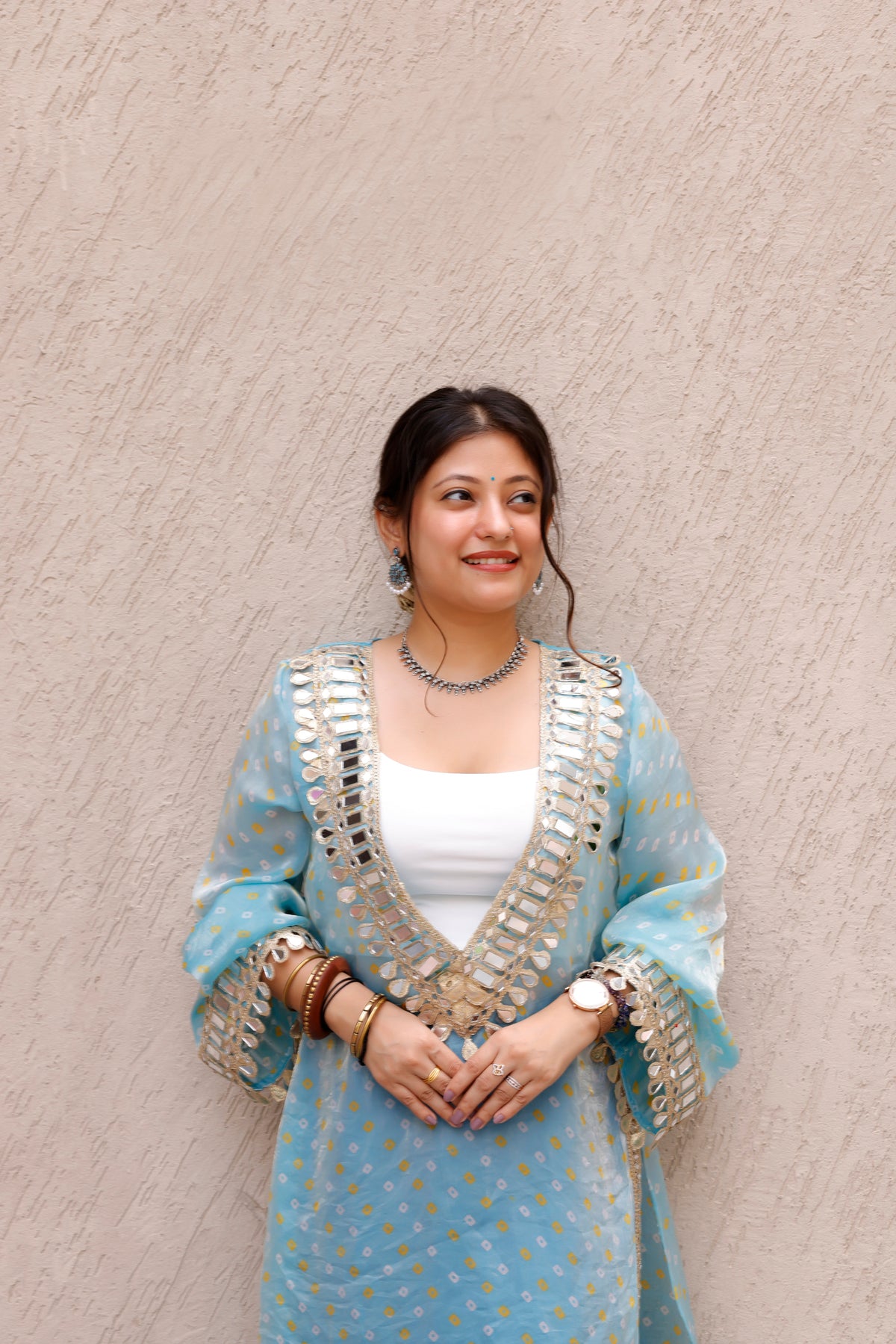 Skyblue Rangili Kurti