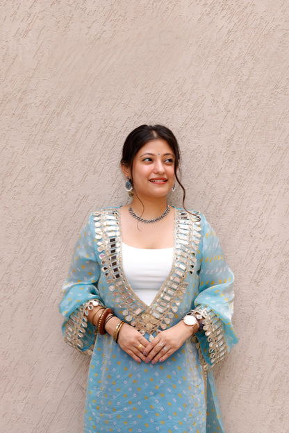 Skyblue Rangili Kurti