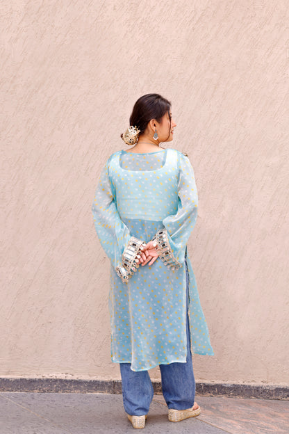 Skyblue Rangili Kurti